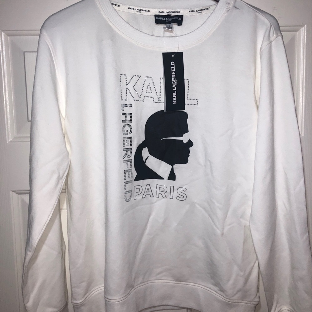 NWT White KARL LAGERFELD Sweatshirt Sz. M